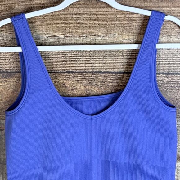 Athleta Aurora Bodysuit Shortie Shorts Purple Blue Size Medium - Picture 7 of 11